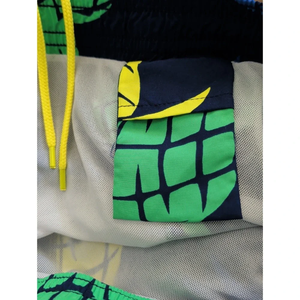 Polo Ralph Lauren Swim Trunks Blue Pineapple Mesh Lined Pony Logo Tropical XXL